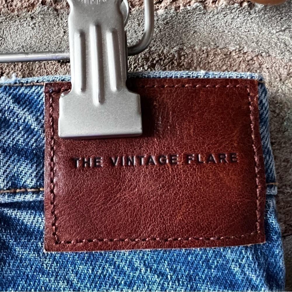 ZARA Vintage Flare Jeans High Rise Size 4 Tall Blue Denim - Picture 8 of 10